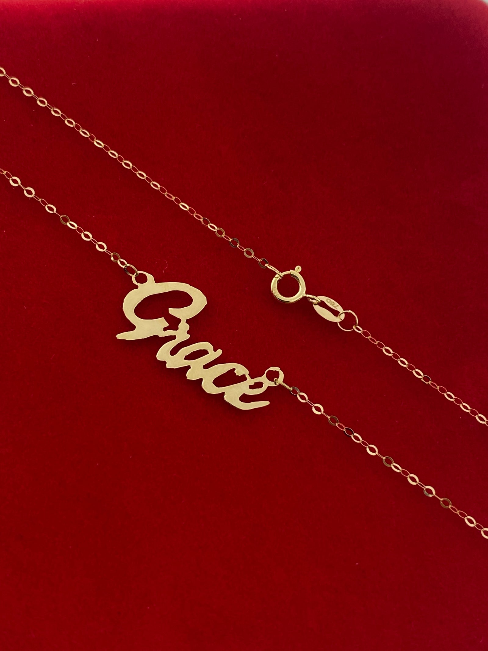18K Real Gold Handmade Customize Name Necklace. - 18k Gold Necklace - Embellish Gold