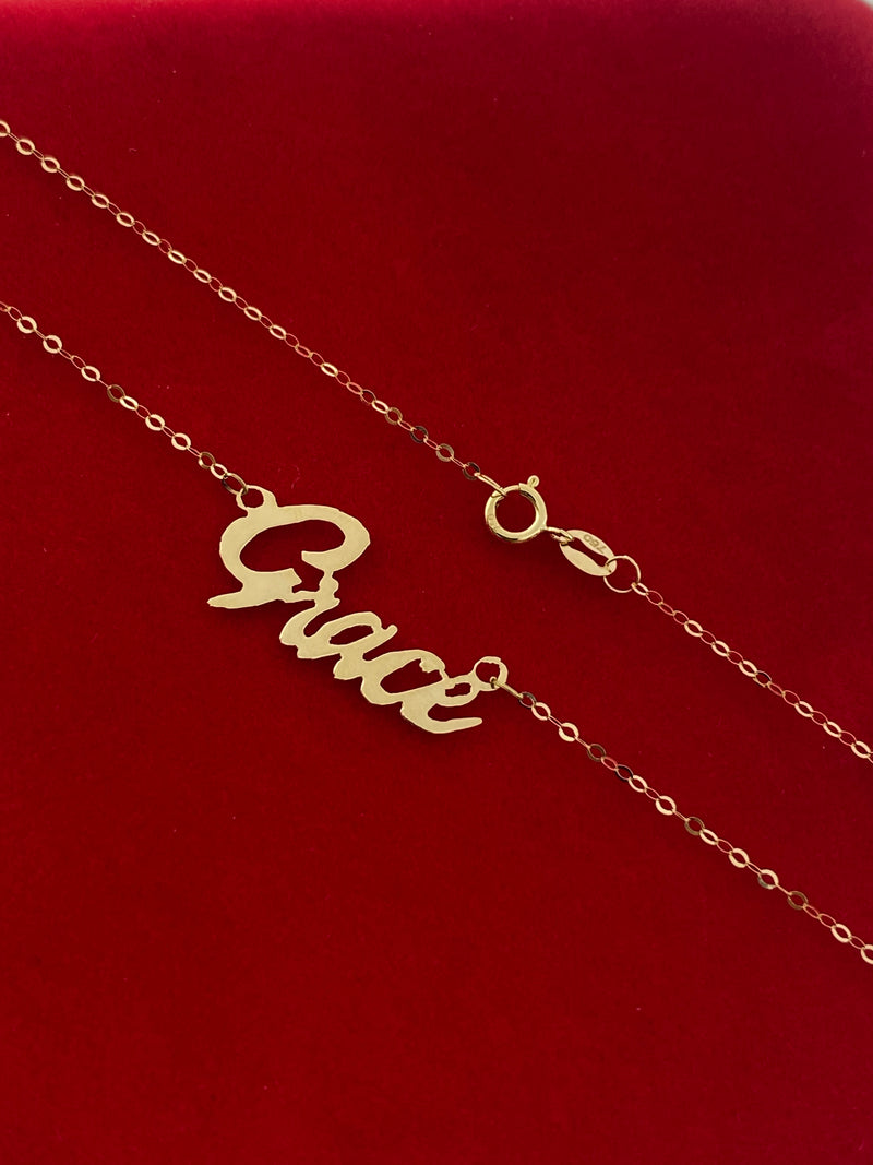 18K Real Gold Handmade Customize Name Necklace. - ad collection - Embellish Gold