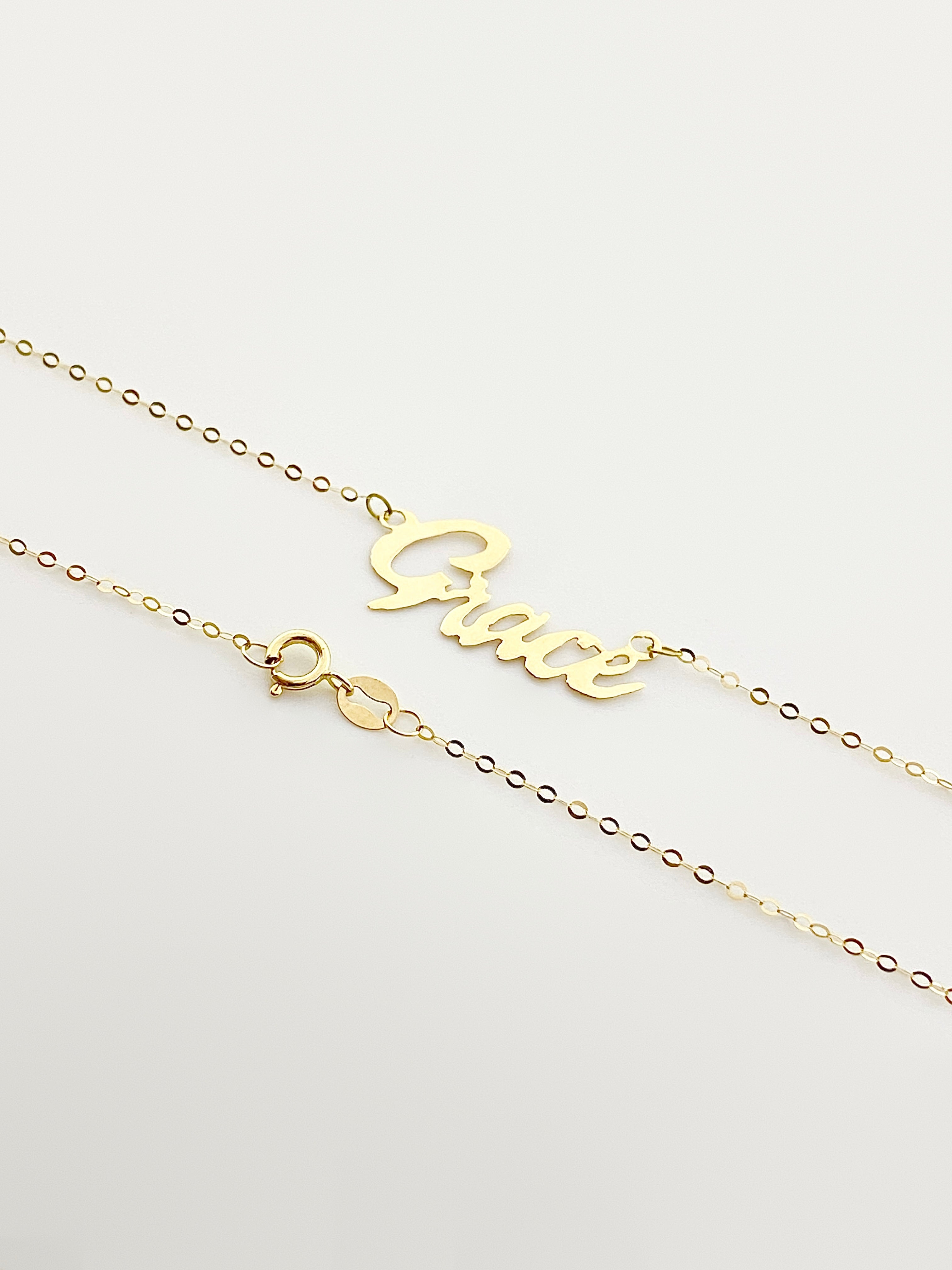 18K Real Gold Handmade Customize Name Necklace. - Embellish Gold