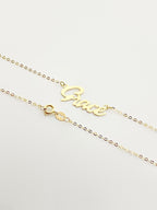 18K Real Gold Handmade Customize Name Necklace. - Embellish Gold
