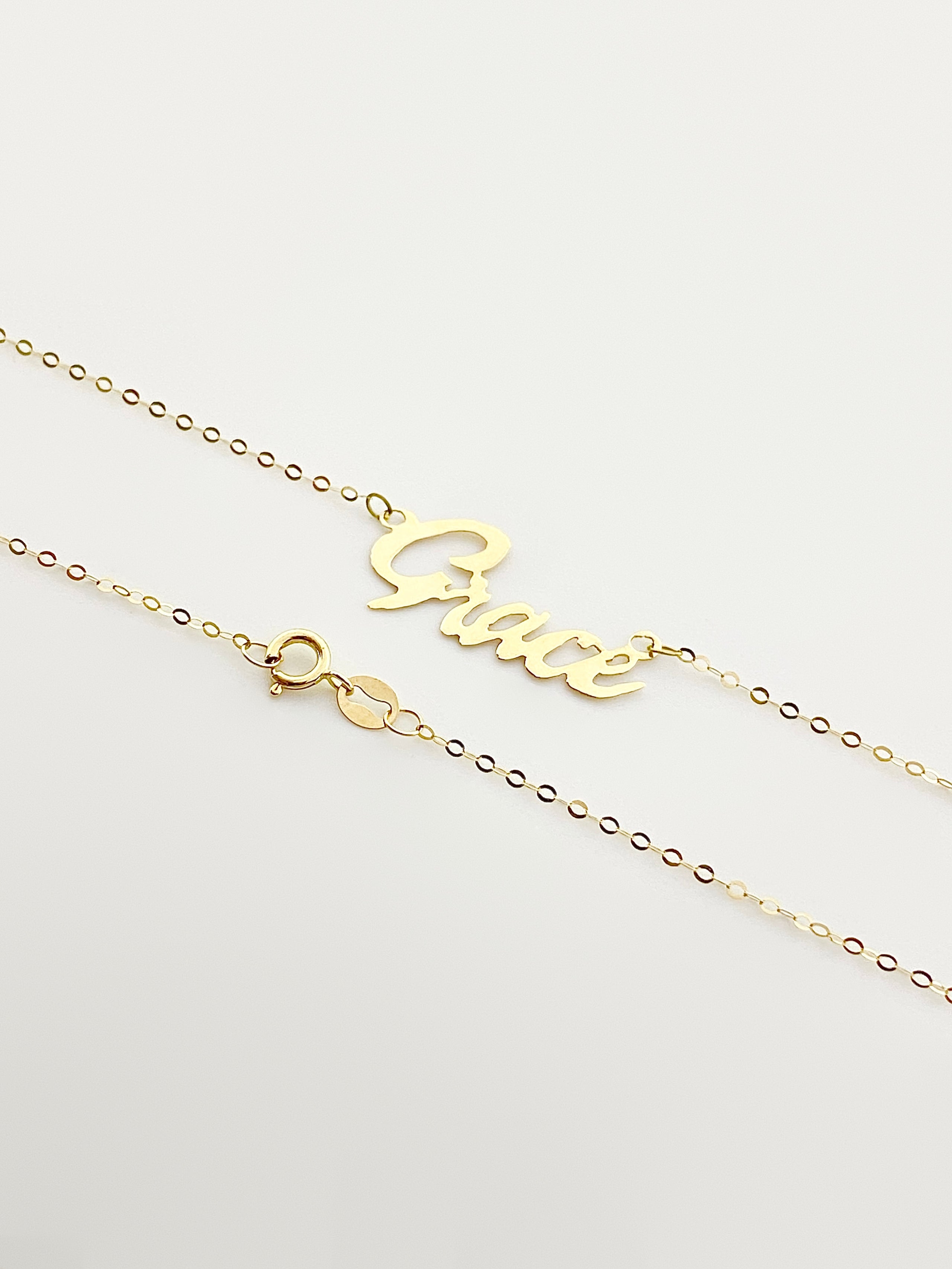 18K Real Gold Handmade Customize Name Necklace. - Embellish Gold