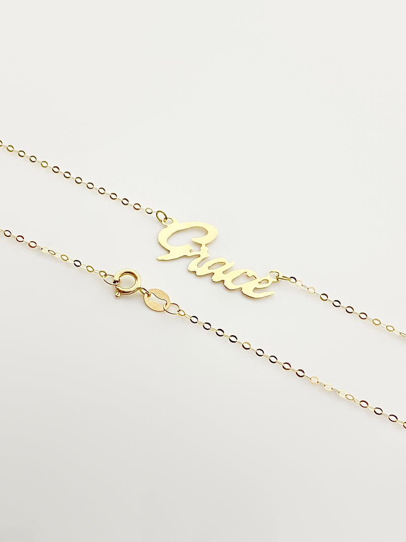 18K Real Gold Handmade Customize Name Necklace. - ad collection - Embellish Gold