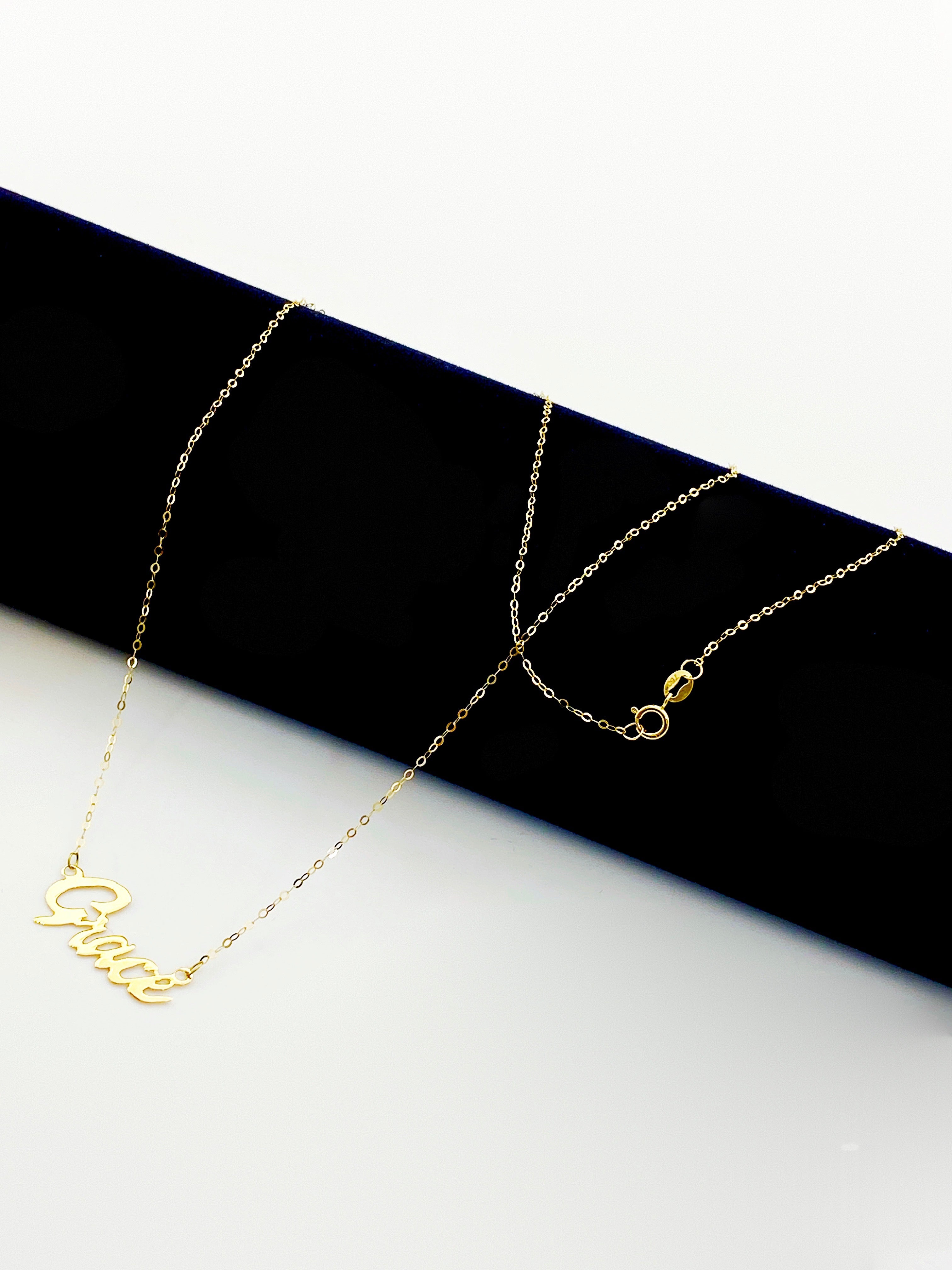 18K Real Gold Handmade Customize Name Necklace. - Embellish Gold
