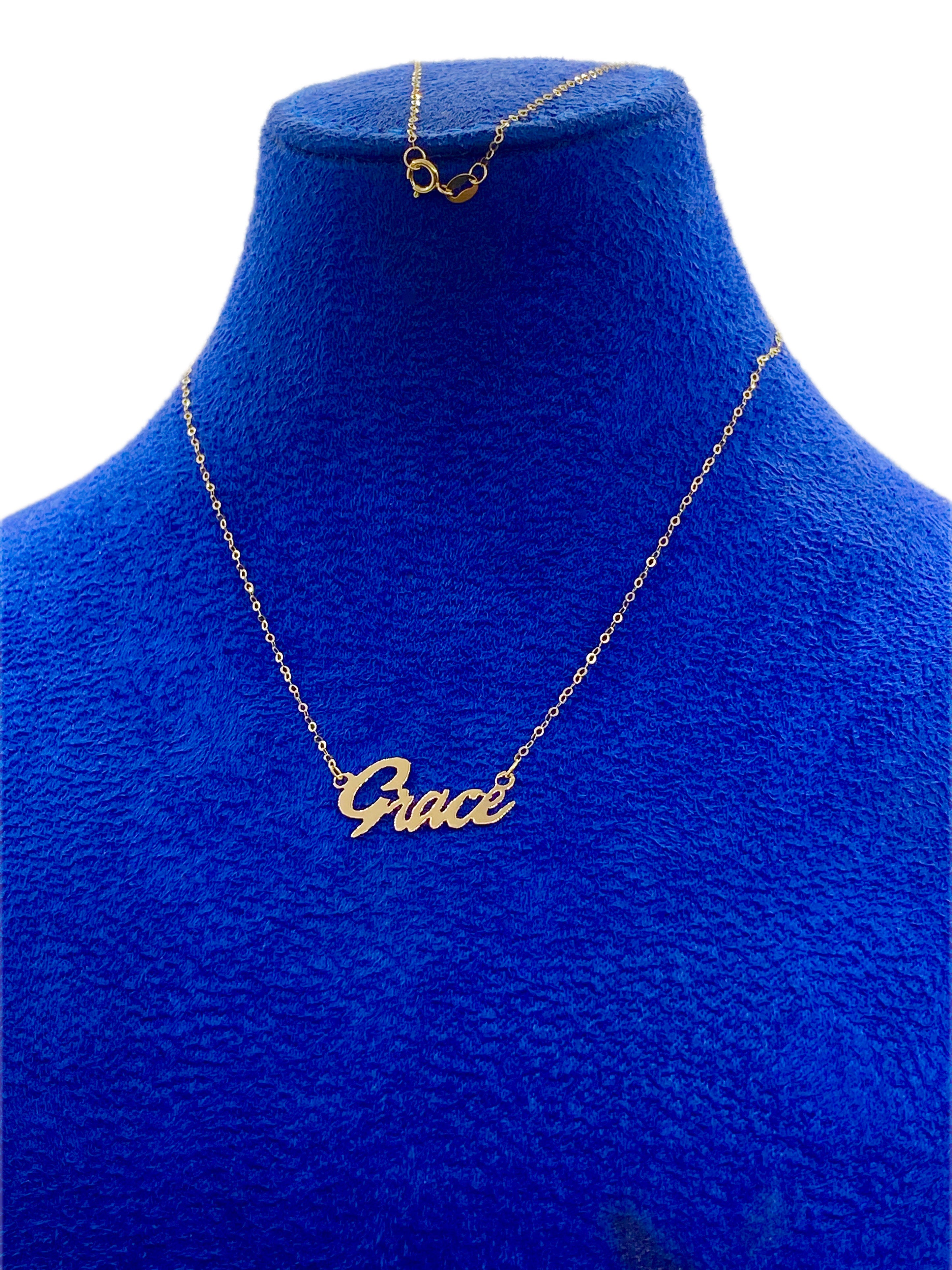 18K Real Gold Handmade Customize Name Necklace. - Embellish Gold