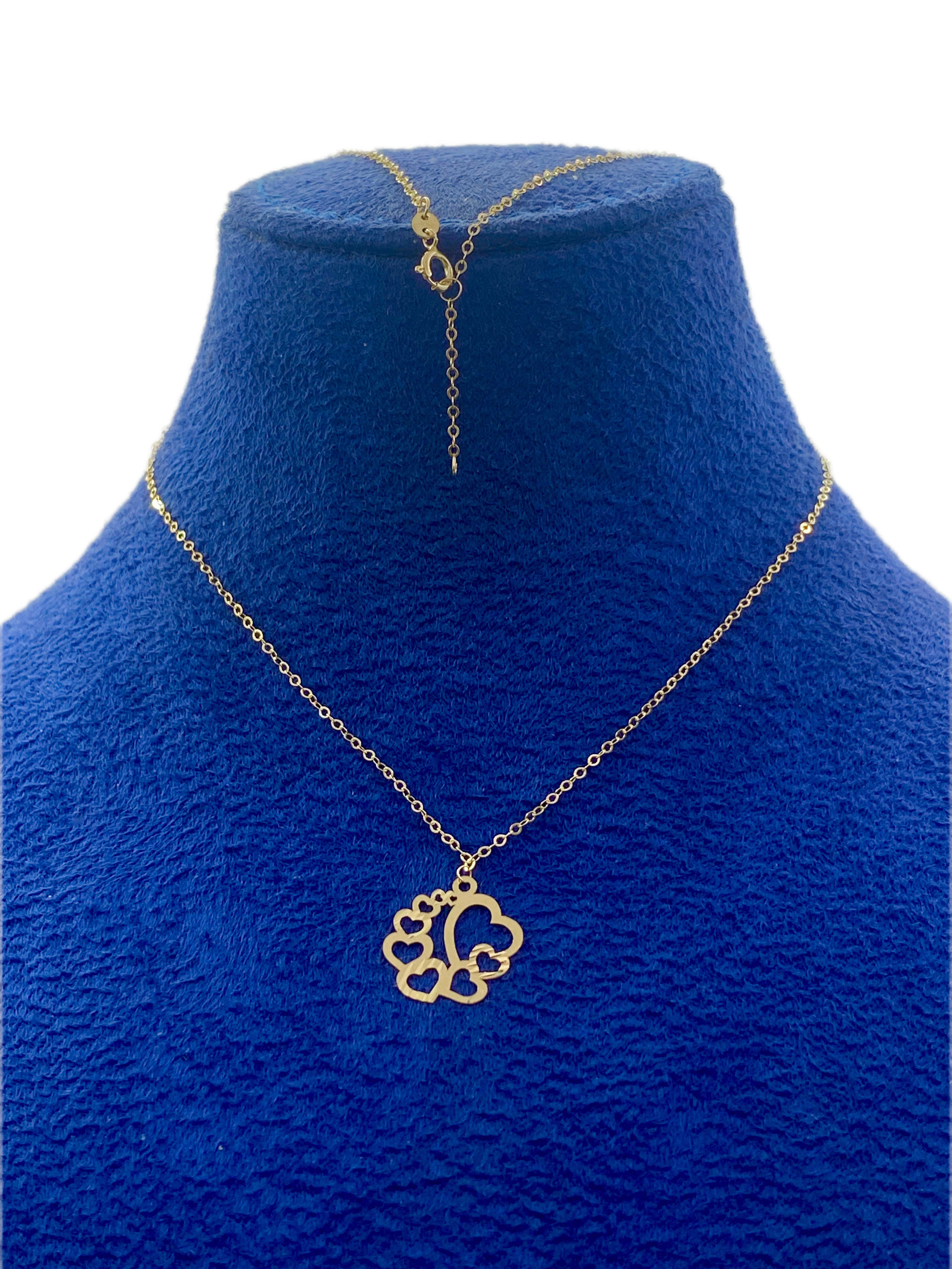 18K Real Gold 8 Heart Necklace - Embellish Gold