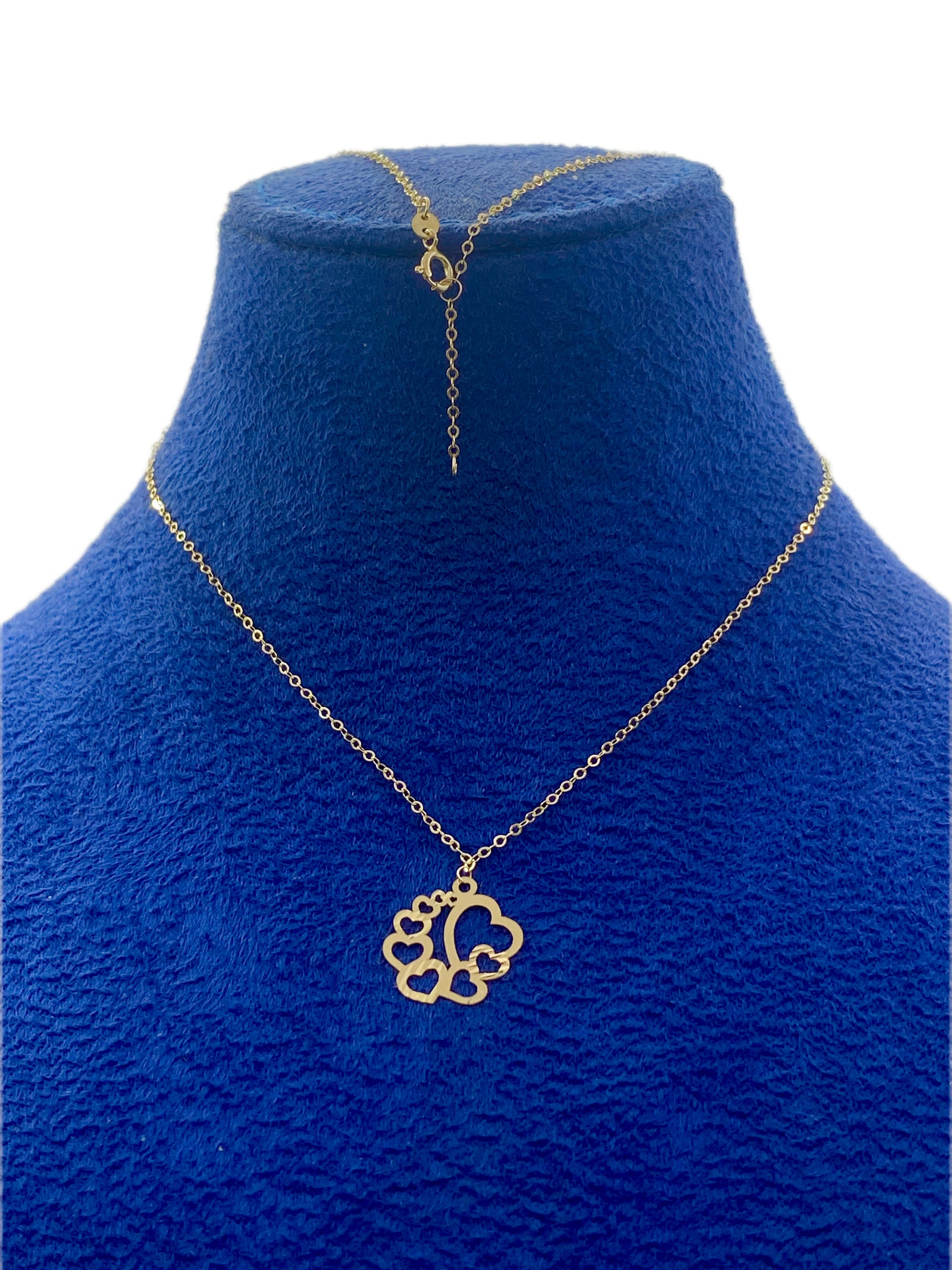 18K Real Gold 8 Heart Necklace - 18k Gold Necklace - Embellish Gold