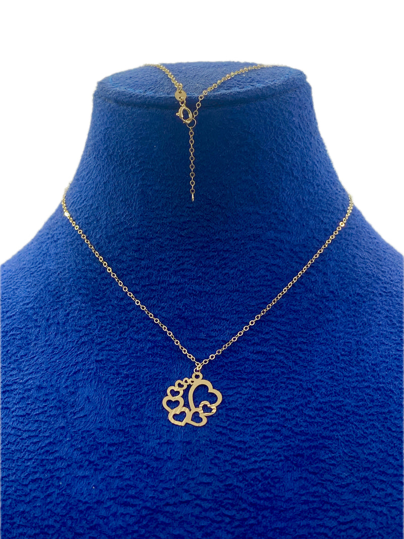 18K Real Gold 8 Heart Necklace - ad collection - Embellish Gold