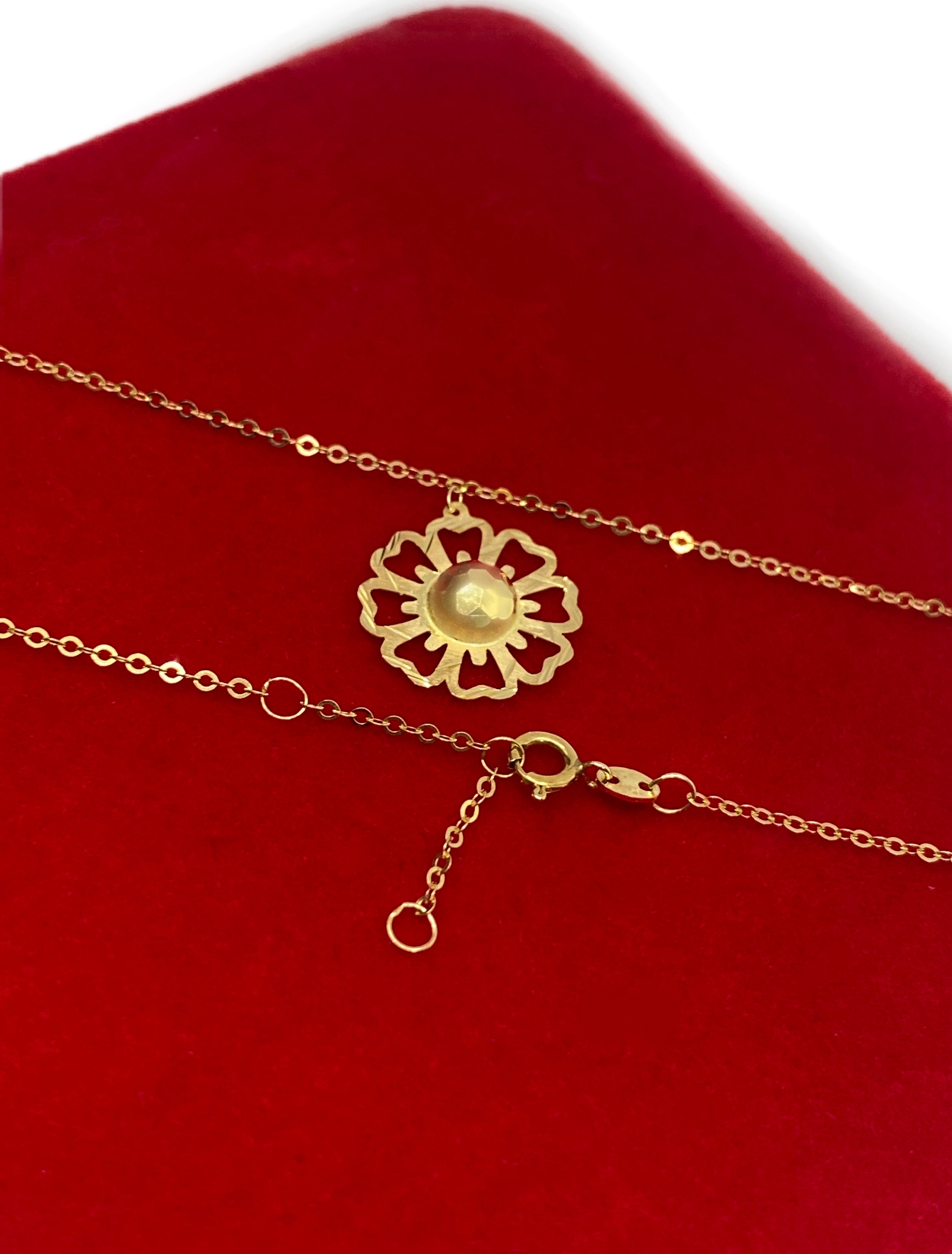 18K Real Gold Canopy Flower Necklace - Embellish Gold