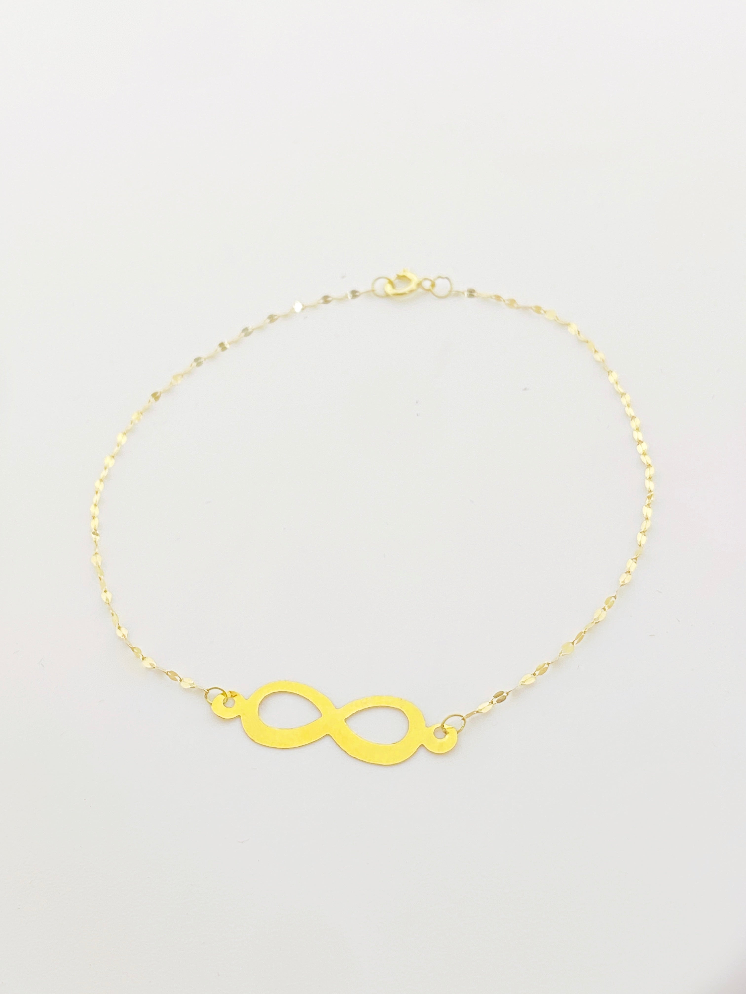 18K Real Gold Infinity Necklace In Mirror Chain - Embellish Gold