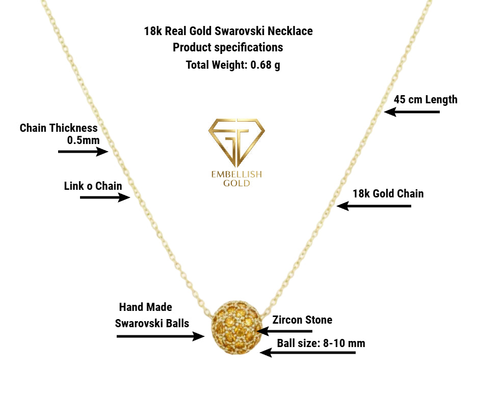 18K Gold Swarovski Set - Festive Collection - Embellish Gold Jewelry & Diamond