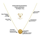 18k Real Gold Swarovski Necklace with product specifications on a white background