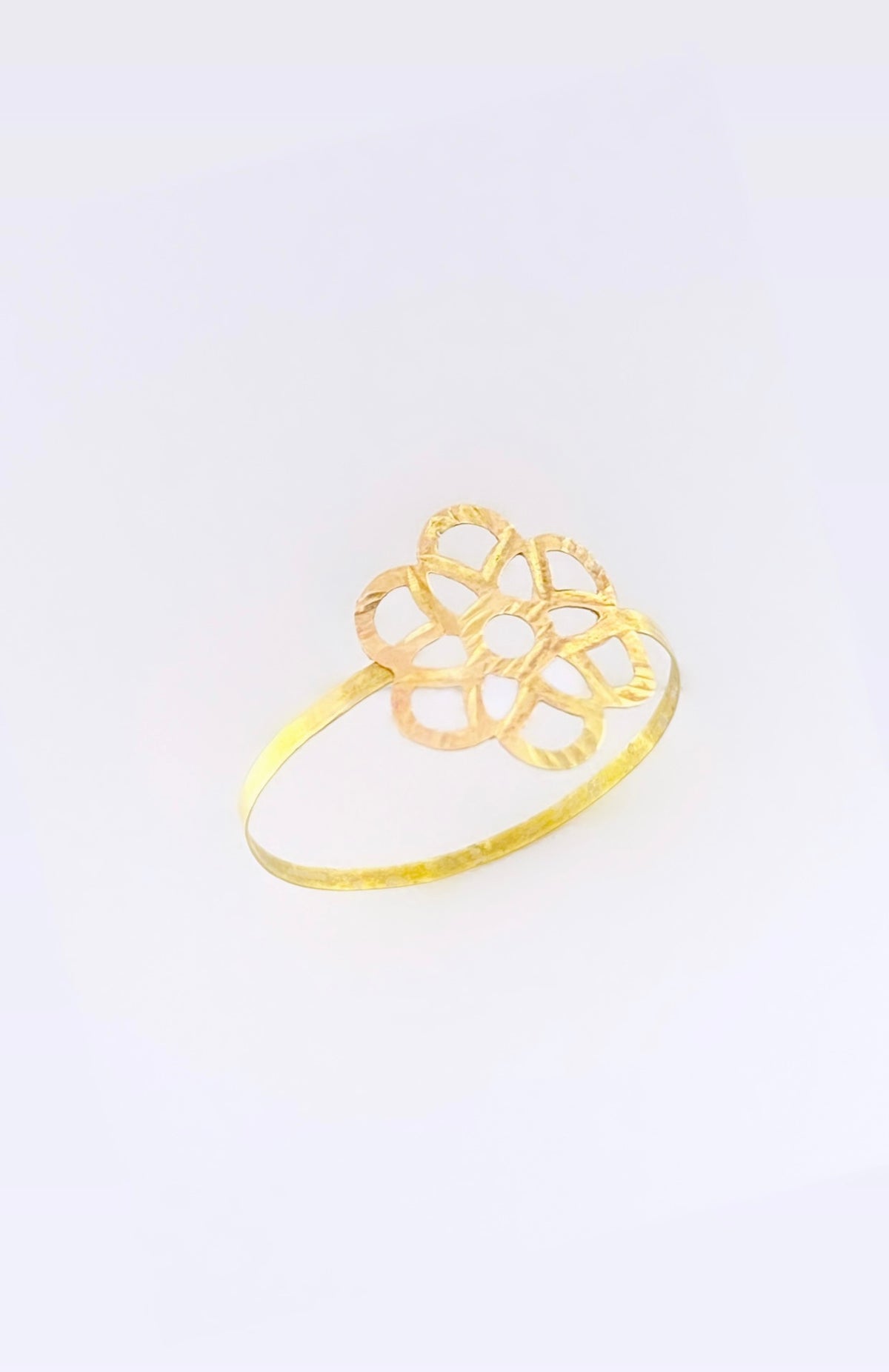 18K Real Gold Flower Ring - Embellish Gold