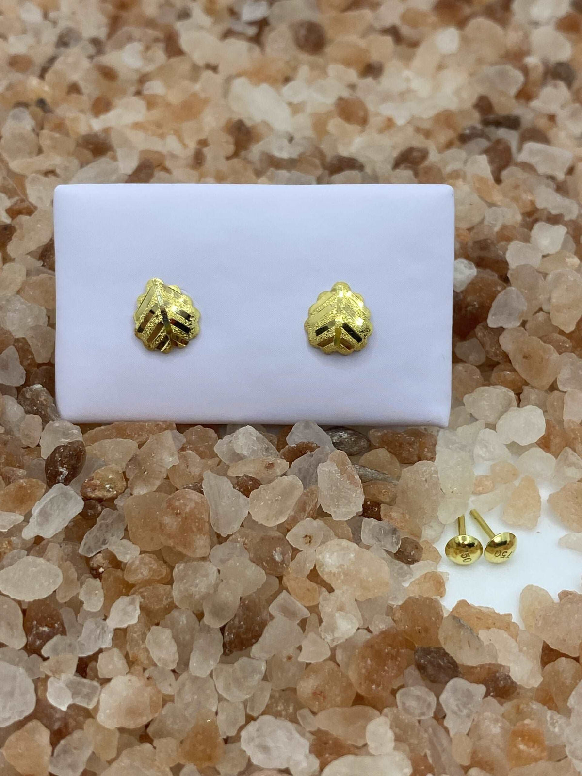 18 Karat Real Gold Earrings 1.15