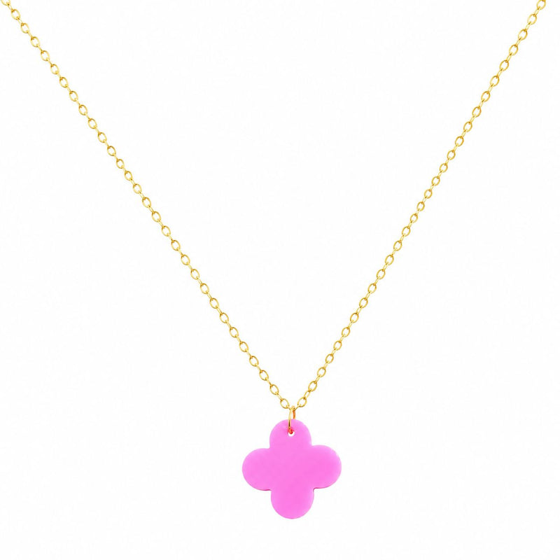 18k Gold Jade Clover Necklace - 18k Gold Necklace - Embellish Gold Jewelry & Diamond