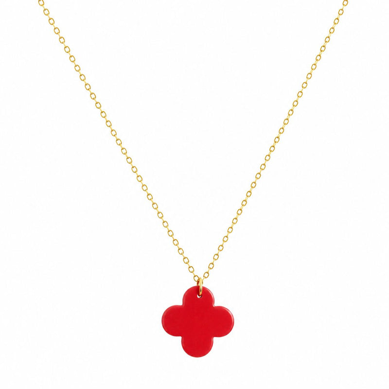 18k Gold Jade Clover Necklace - 18k Gold Necklace - Embellish Gold Jewelry & Diamond