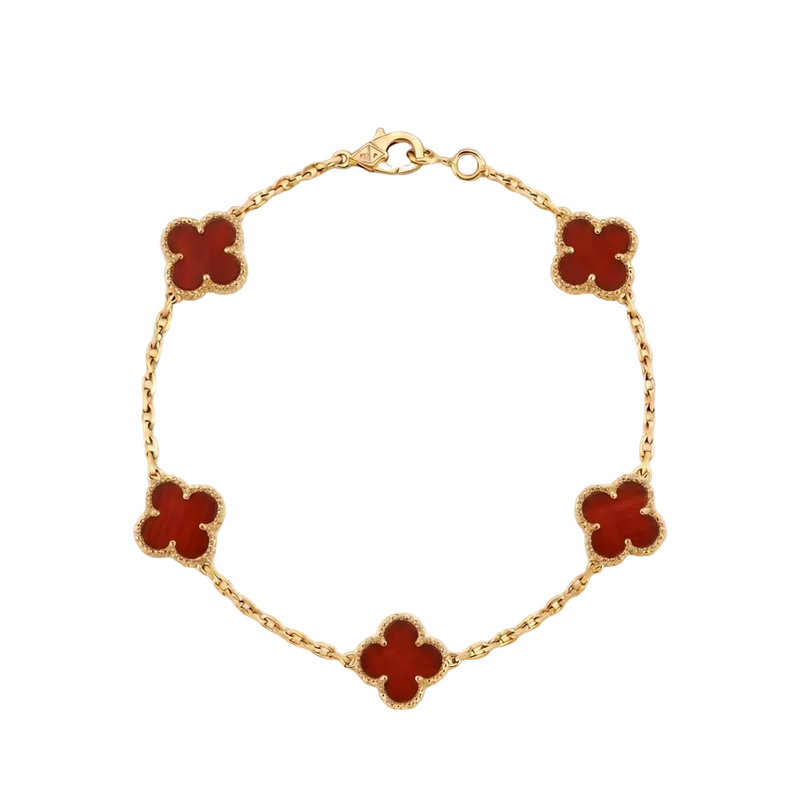 18k Gold 5 Clover Bracelet - 18k Gold Bracelet - Embellish Gold Jewelry & Diamond