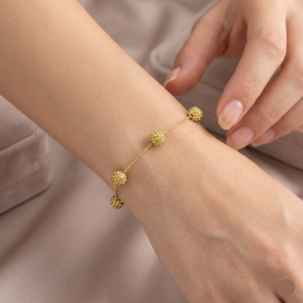 18k Gold Swarovski Bracelet - 18k Gold Bracelet - Embellish Gold Jewelry & Diamond