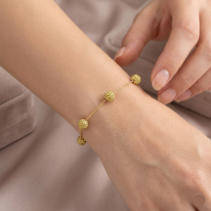 18k Gold Swarovski Bracelet - 18k Gold Bracelet - Embellish Gold Jewelry & Diamond