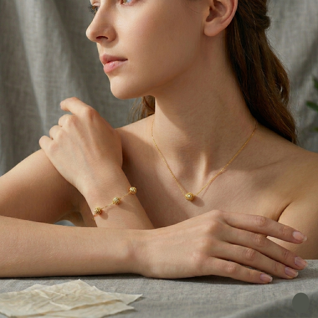 18K Gold Swarovski Set