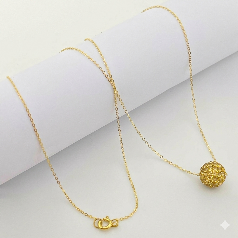 قلادة سواروفسكي من الذهب الحقيقي عيار 18 قيراط - 18k Gold Necklace - Embellish Gold Jewelry & Diamond