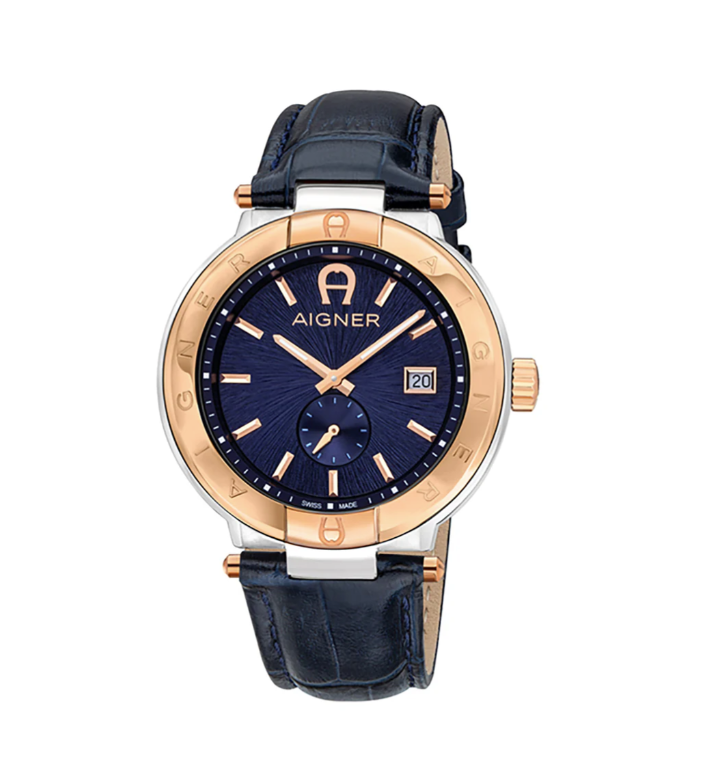 AIGNER MONZA GENTS Leather SUNRAY DIAL WATCH - Watches - AIGNER
