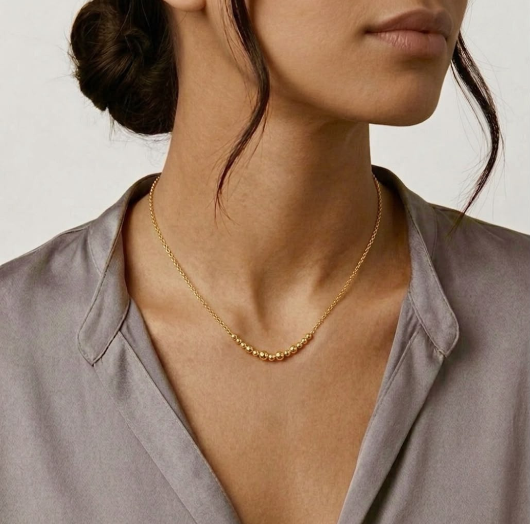 18k Gold Multiple Ball Necklace