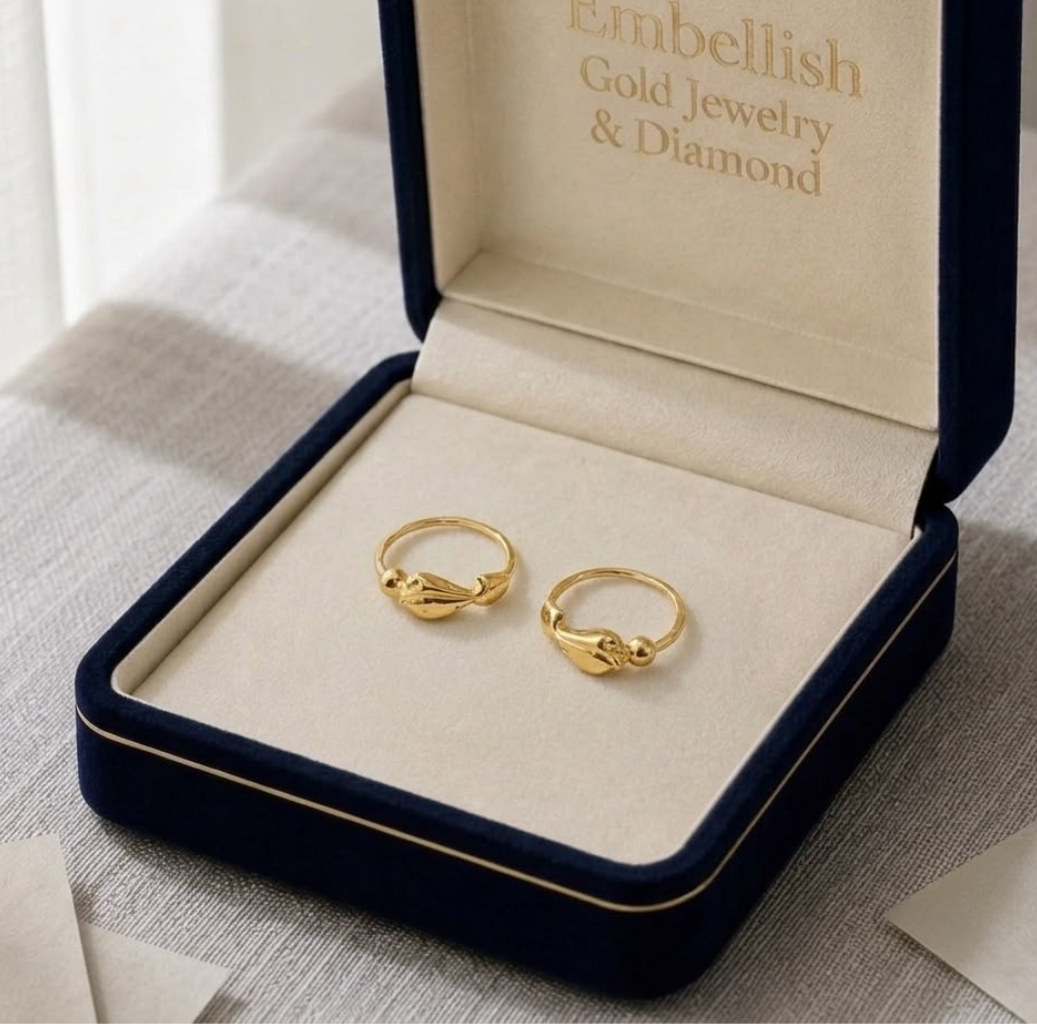 22k Gold Leaf Inspired Loop Earrings