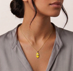 18k Gold Yellow Labubu Necklace
