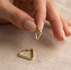 18k Gold Triangle Loop Earring