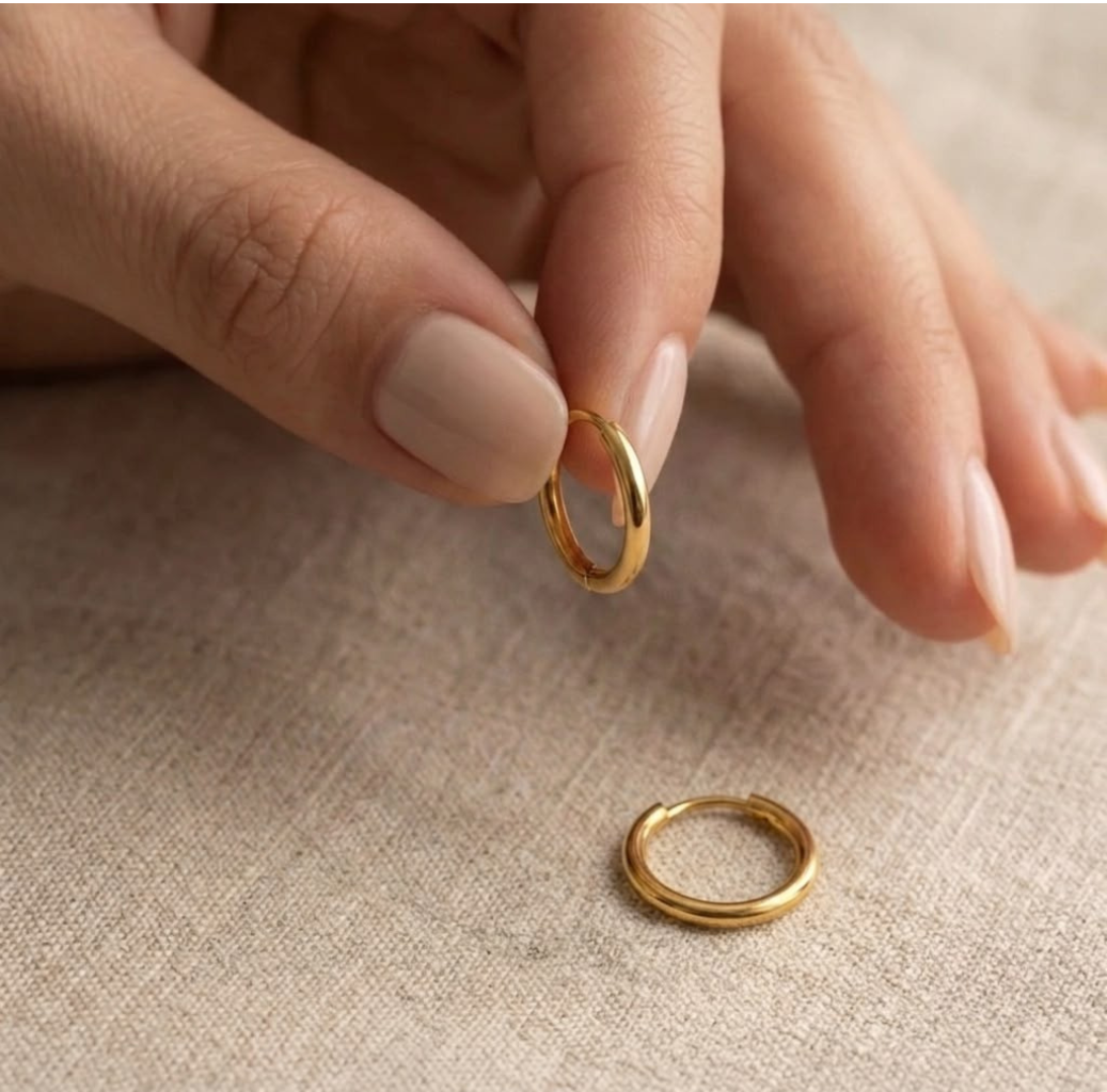 22k Gold Lines with Ball Loop Earrings - Festive Collection - Embellish Gold Jewelry & Diamond