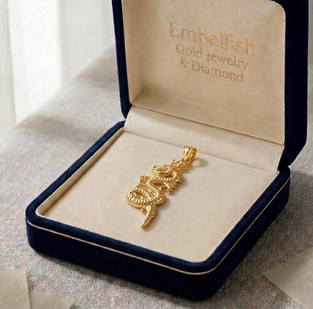 18k Gold Light Dragon Pendant