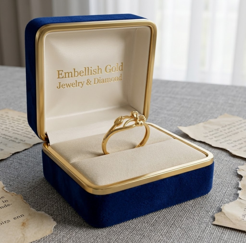 18k Gold Ribbon Inspired Ring - 18k Gold Ring - Embellish Gold Jewelry & Diamond