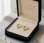 18k Gold Triangle Loop Earring