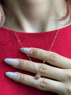 18K Real Gold Mirror Chain With Silver Heart - Embellish Gold