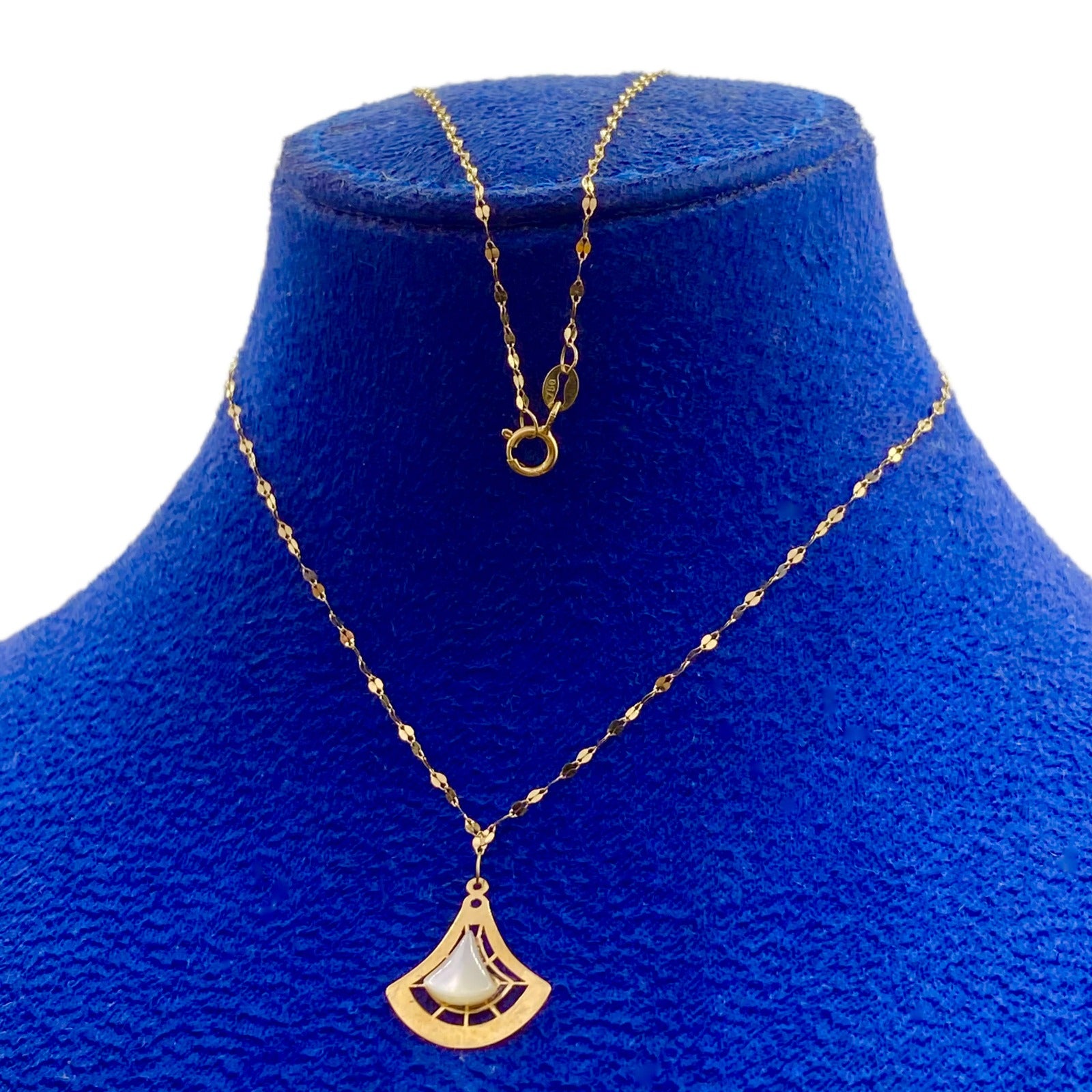 18K Real Gold White Droplet Necklace - 18k Gold Necklace - Embellish Gold