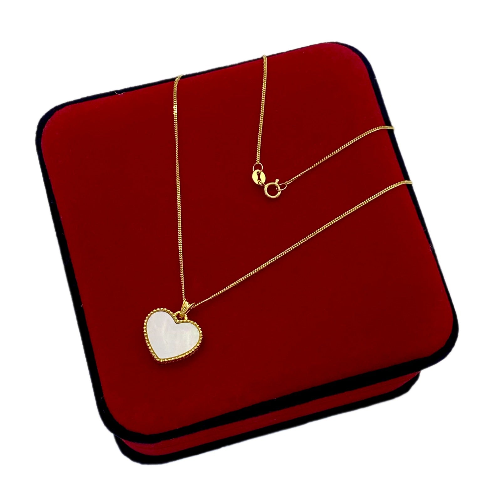 18k Gold Sea Shell Heart Necklace - 18k Gold Necklace - Embellish Gold