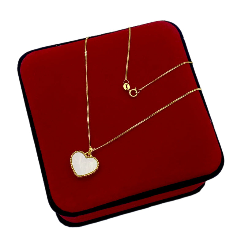 18k Gold Sea Shell Heart Necklace - Best Seller - Embellish Gold