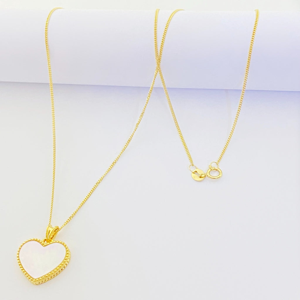 18k Real Gold Sea shell Heart with box chain - Embellish Gold