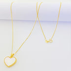 18k Real Gold Sea shell Heart with box chain - Embellish Gold