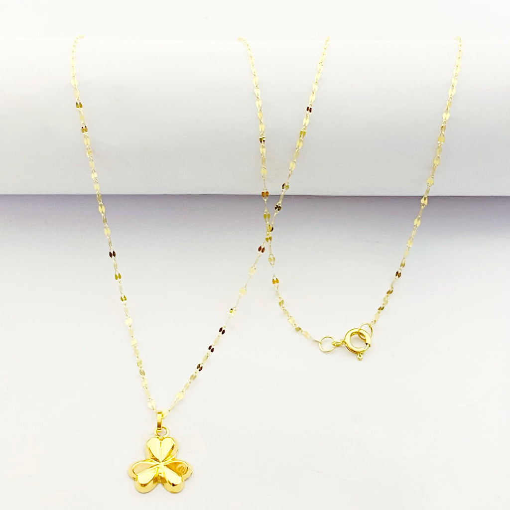 18K Real Gold 3 Petal Necklace - Embellish Gold