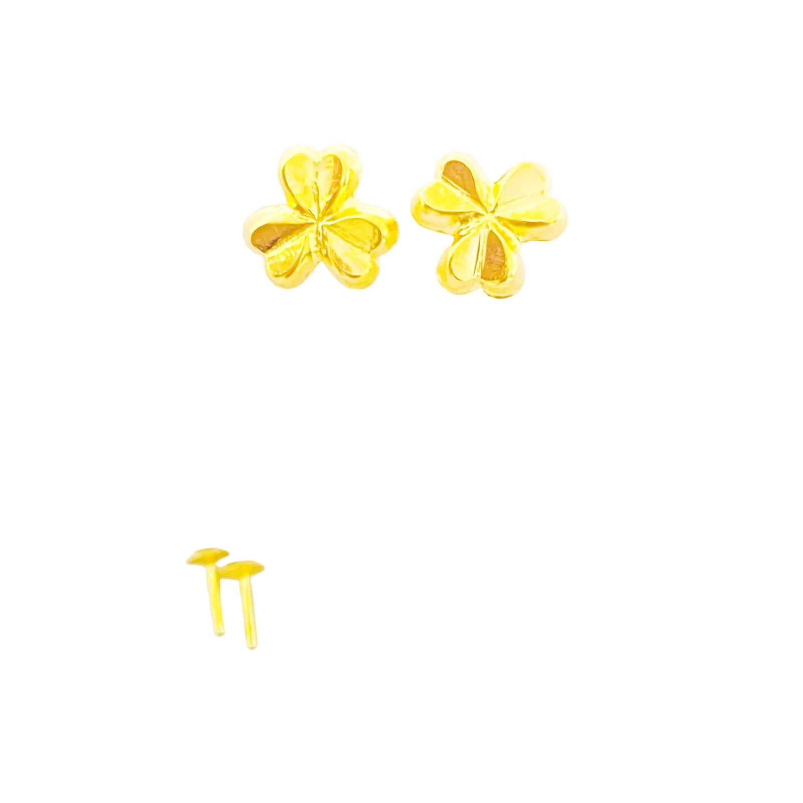 18k Real Gold 3 Petal Earrings - 18k Gold Earrings - Embellish Gold