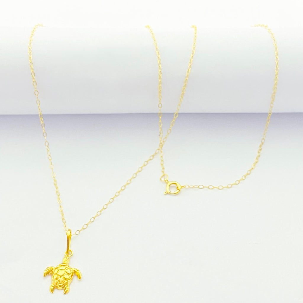 18K Real Gold Turtle Necklace - Embellish Gold