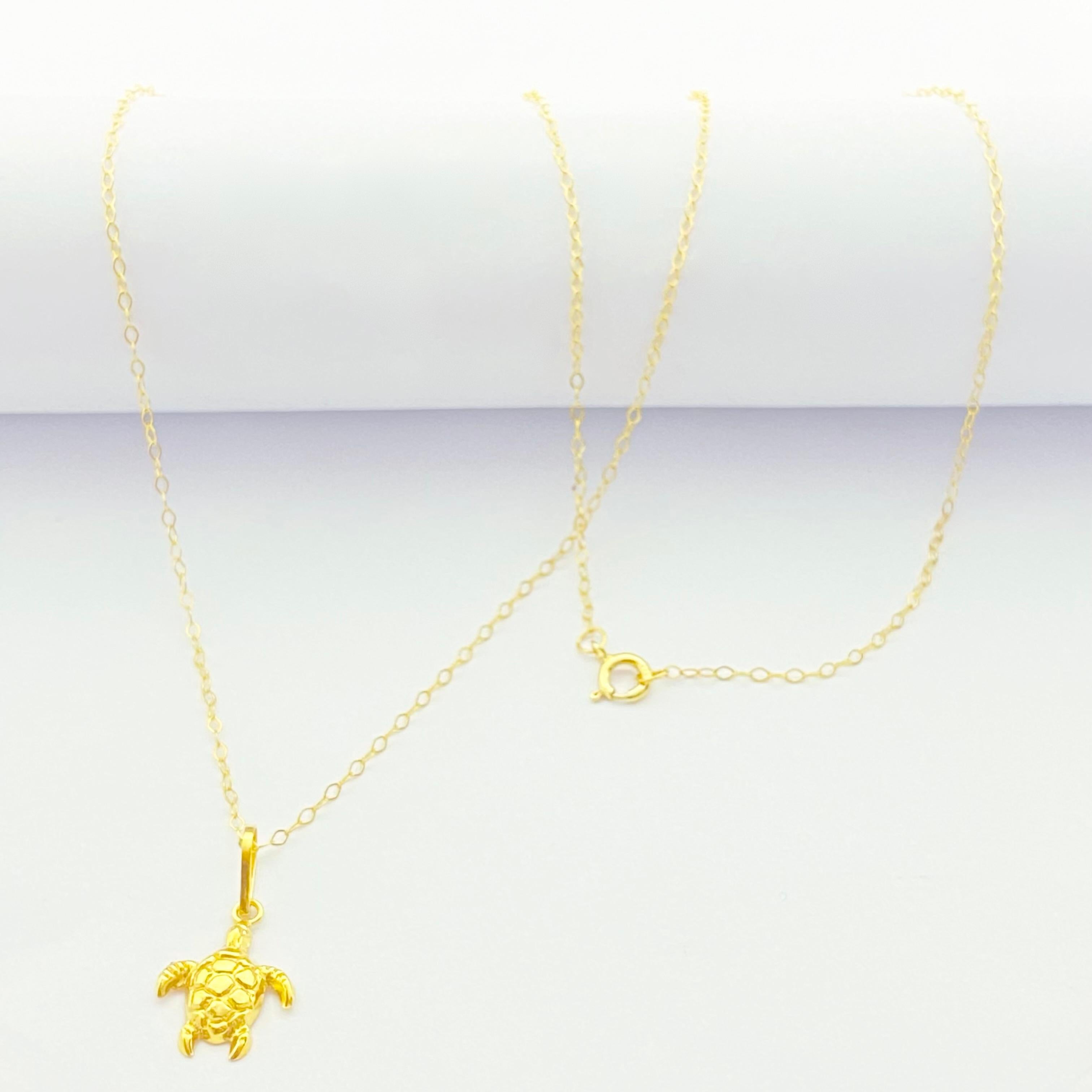 18K Real Gold Turtle Necklace - Embellish Gold