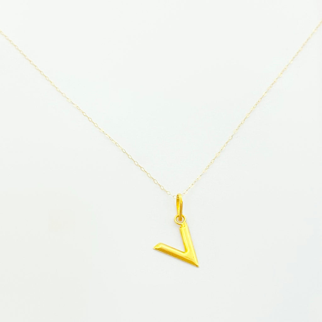 18K Real Gold V Necklace - Embellish Gold