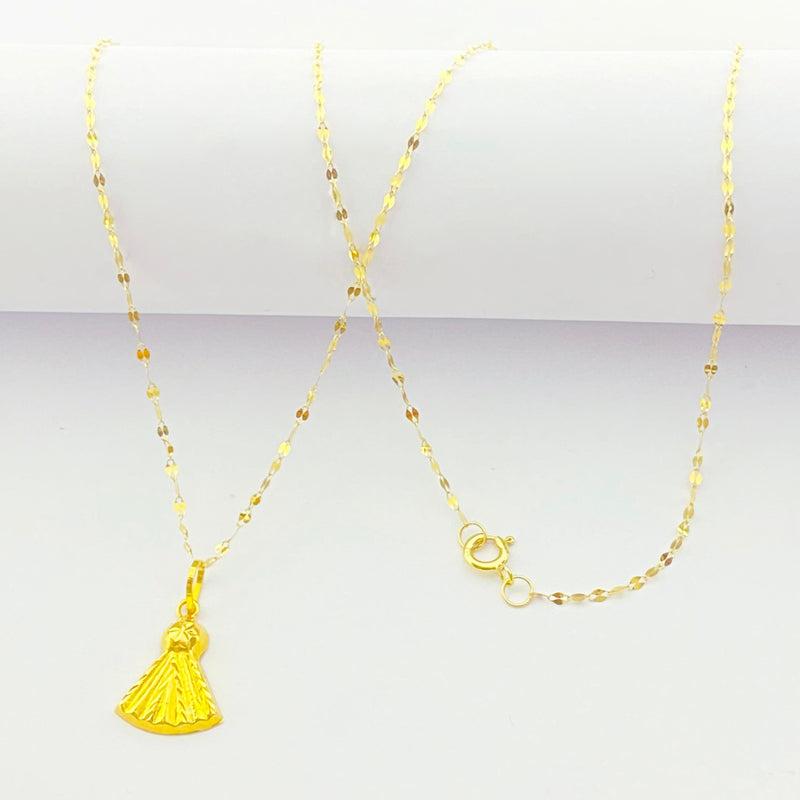 18K Real Gold  Ribbon Necklace - Festive Collection - Embellish Gold