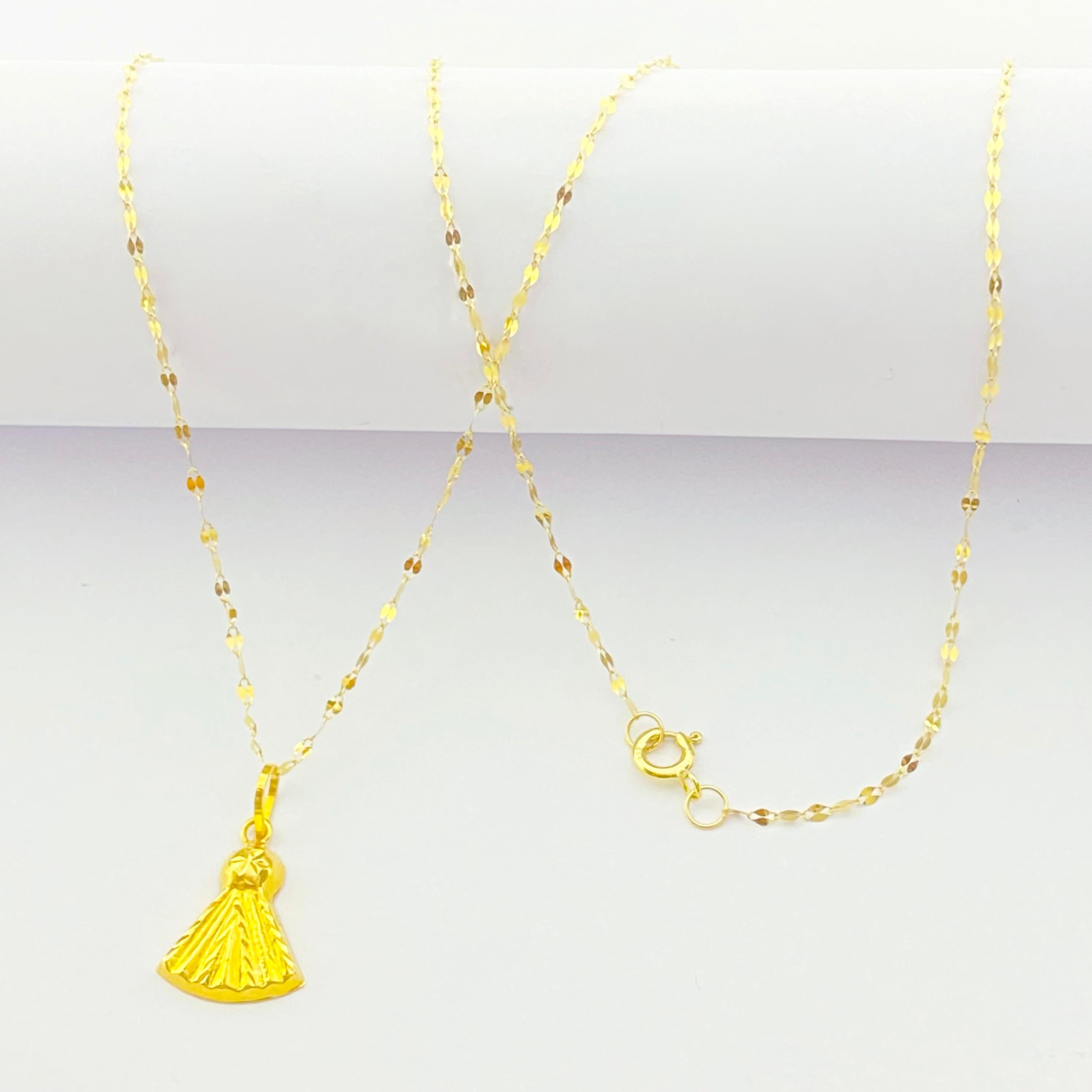 18K Real Gold Ribbon Necklace And Earring Set - Embellish Gold