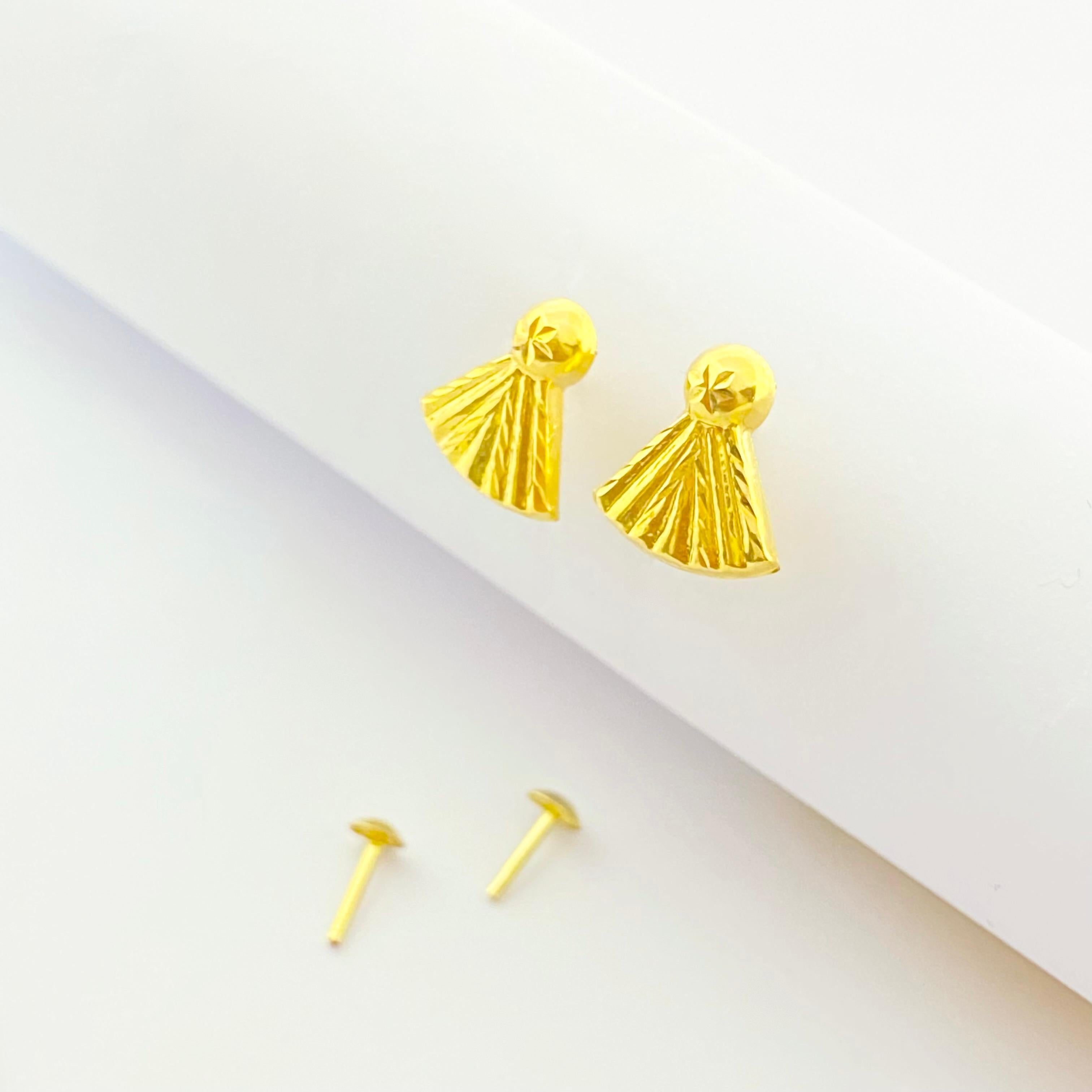 18K Real Gold Ribbon Necklace And Earring Set - Embellish Gold