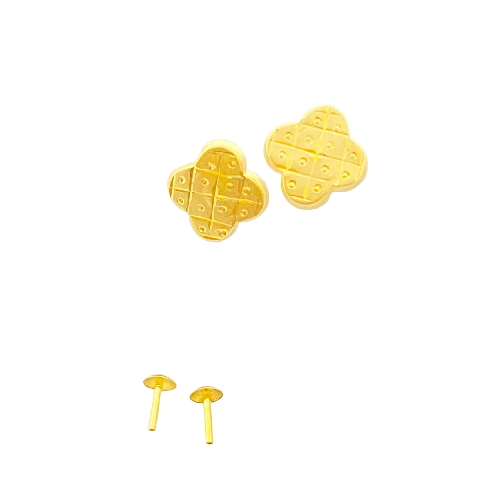 18K Real Gold VC Box Earrings - 18k Gold Earrings - Embellish Gold