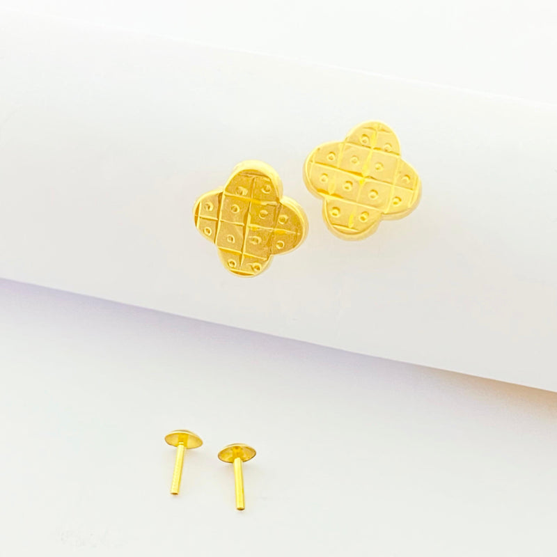 18K Real Gold VC Box Necklace And Earring Set - مجموعة احتفالية - Embellish Gold