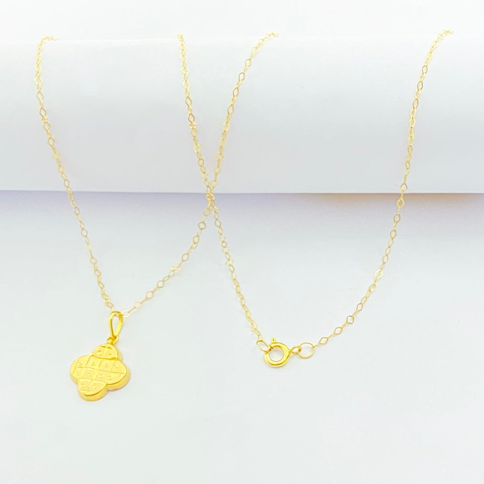 18K Real Gold VC Box Necklace - 18k Gold Necklace - Embellish Gold